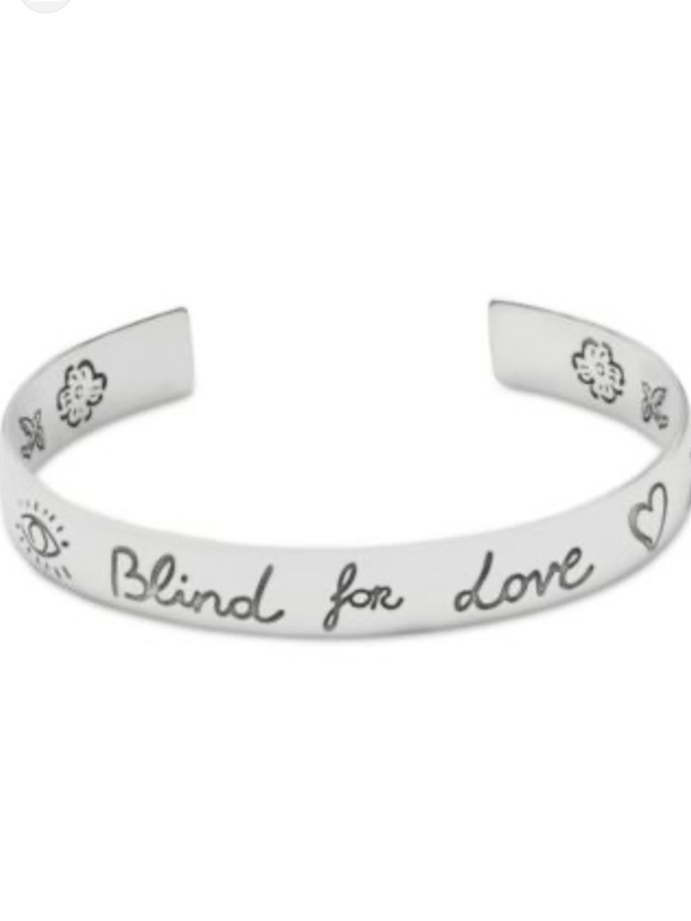 Gucci Women's Blind for Love Sterling Silver Cuff Bracelet 925 18